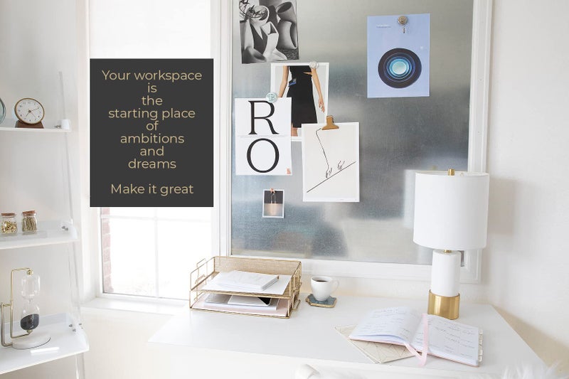 BLU MONACO Gold Mesh Paper Tray â€“ Set of 2 Stackable Letter Trays â€“ Durable Metal Desk Organizer for Home, Office & School â€“ Stylish Document Holder, File Storage, and Workspace Organizer - Image 4
